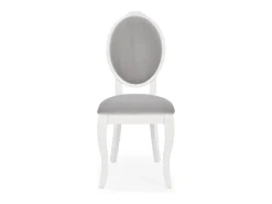 Silla Louis medallón de madera blanca y gris