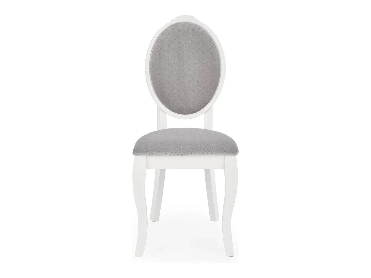 Silla Louis medallón de madera blanca y gris