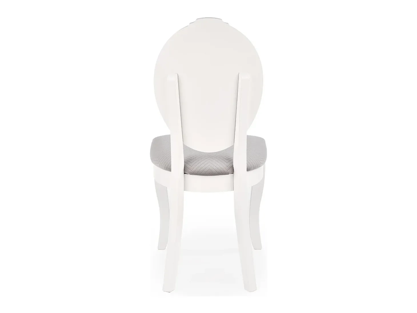 Silla Louis medallón de madera blanca y gris