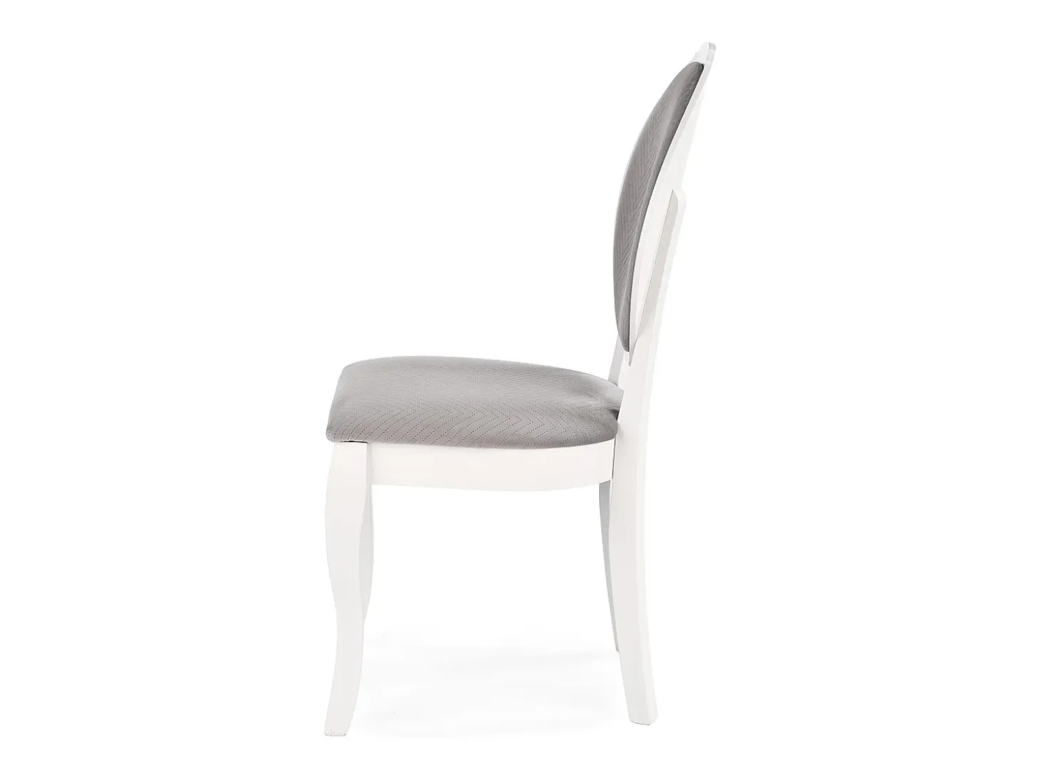 Silla Louis medallón de madera blanca y gris