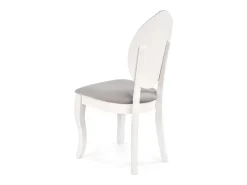 Silla Louis medallón de madera blanca y gris