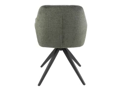 Silla LOUNA con reposabrazos – Tejido suave y patas de acero negro-Color Verde