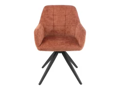 Silla LOUNA con reposabrazos – Tejido suave y patas de acero negro-Color Topo