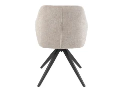 Silla LOUNA con reposabrazos – Tejido suave y patas de acero negro-Color Topo
