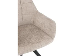 Silla LOUNA con reposabrazos – Tejido suave y patas de acero negro-Color Topo