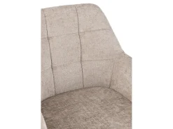Silla LOUNA con reposabrazos – Tejido suave y patas de acero negro-Color Topo