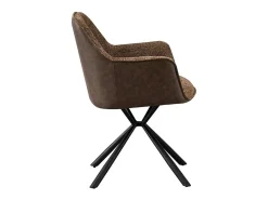 Silla LUCIA – Bouclé Arena & Respaldo PU Marrón – H82.5 × L62 × P63 cm – Estilo diseño