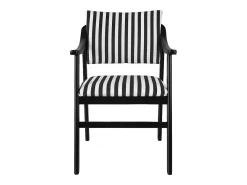 Silla madera negra y tejido a rayas blancas y negras ETIENNE