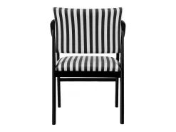 Silla madera negra y tejido a rayas blancas y negras ETIENNE