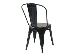 Silla MCW-A73 con asiento de madera, negro