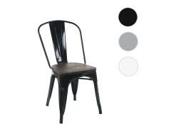 Silla MCW-A73 con asiento de madera, negro