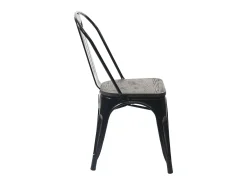 Silla MCW-A73 con asiento de madera, negro