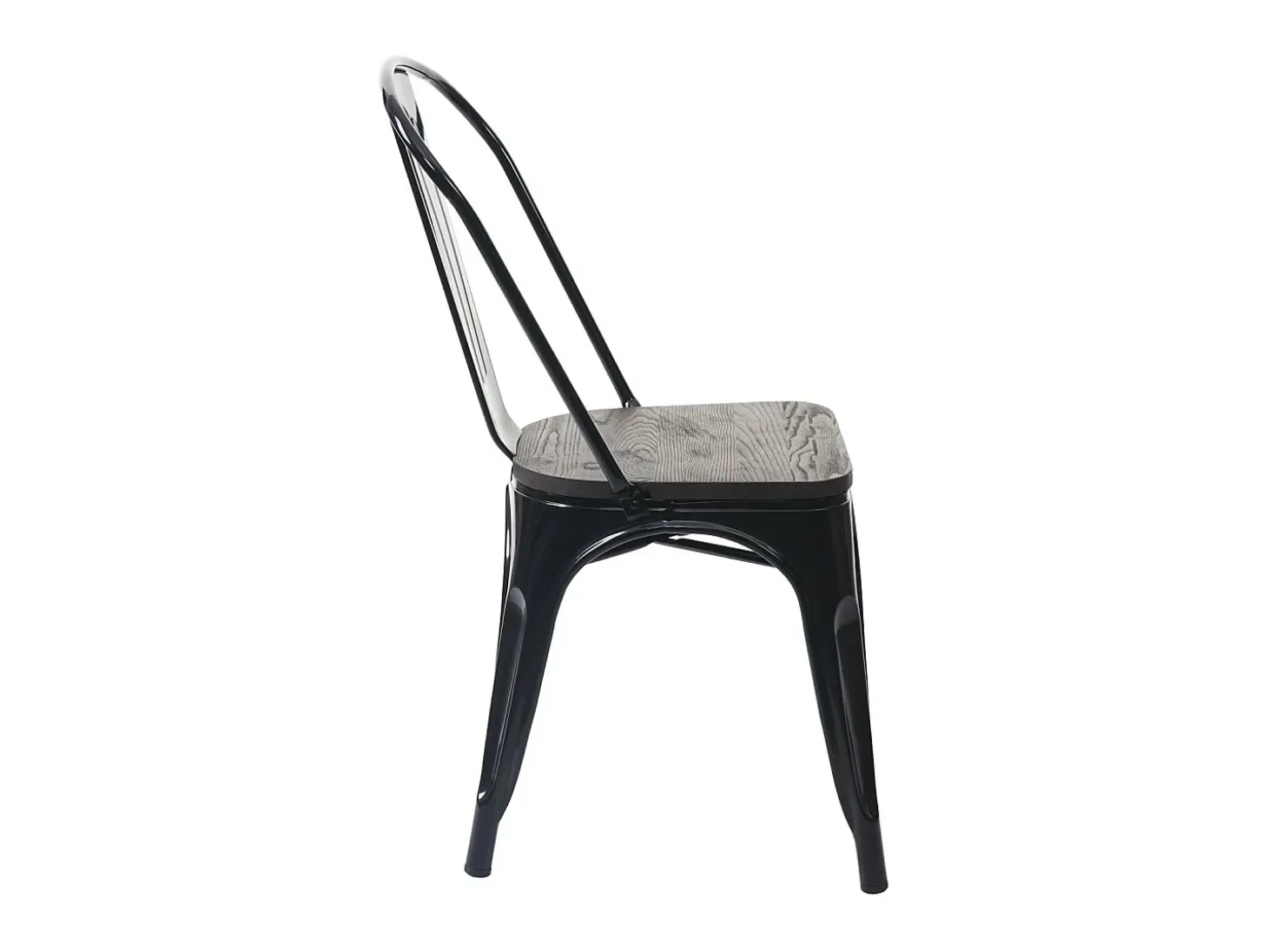 Silla MCW-A73 con asiento de madera, negro