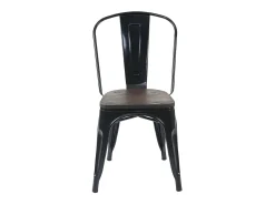 Silla MCW-A73 con asiento de madera, negro