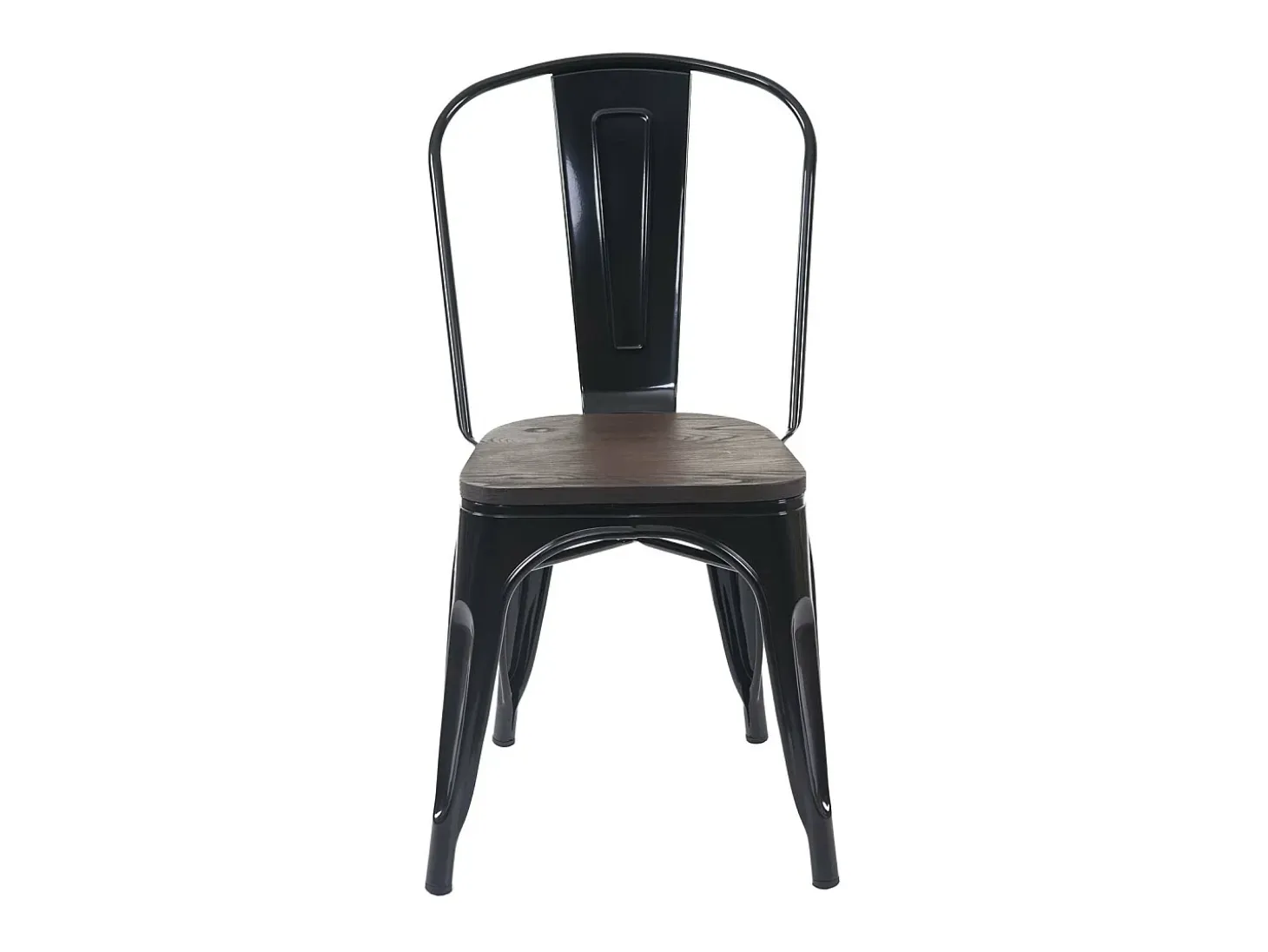 Silla MCW-A73 con asiento de madera, negro
