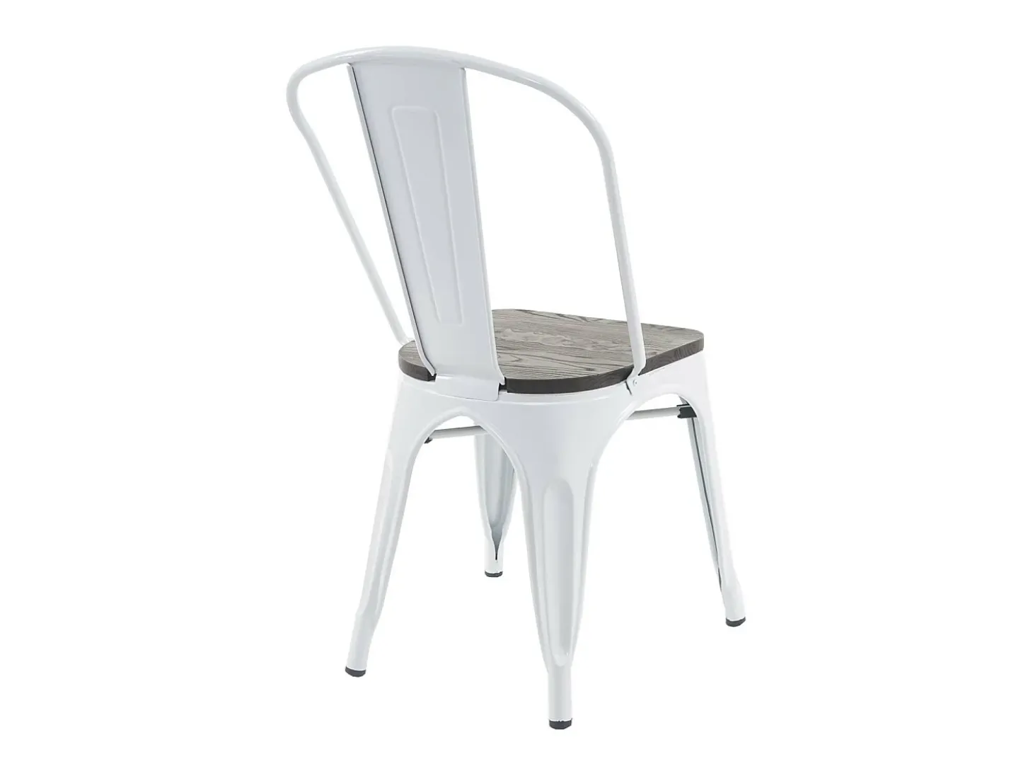 Silla MCW-A73 con asiento de madera, blanco