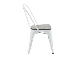 Silla MCW-A73 con asiento de madera, blanco
