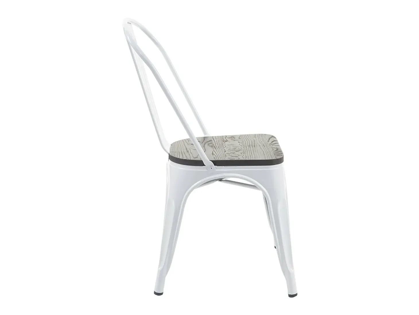 Silla MCW-A73 con asiento de madera, blanco