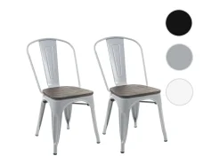 Silla MCW-A73 con asiento de madera (juego de 2), gris