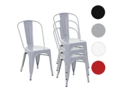 Silla MCW-A73 metal (juego de 4), gris