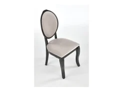 Silla medallón negra y beige en madera de Louis