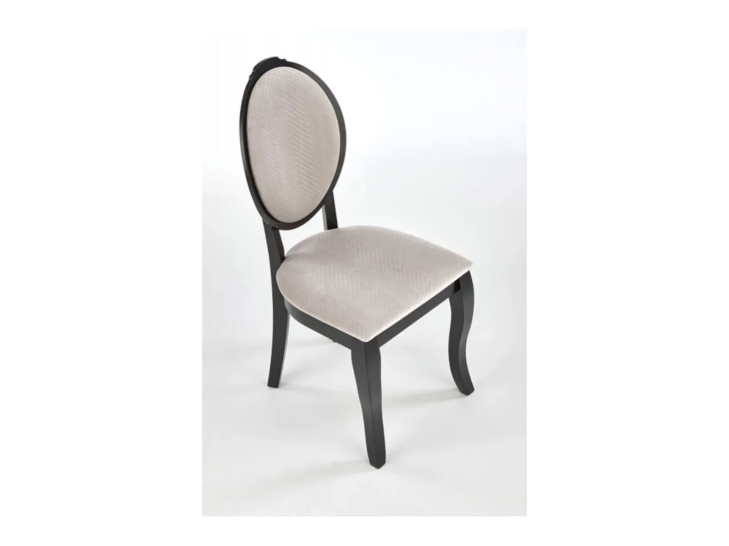 Silla medallón negra y beige en madera de Louis