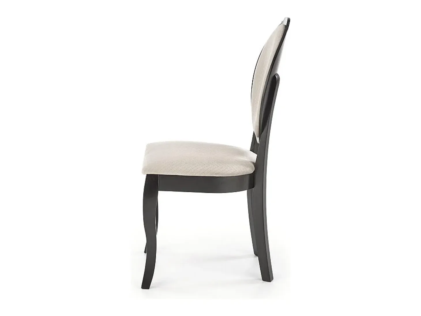 Silla medallón negra y beige en madera de Louis