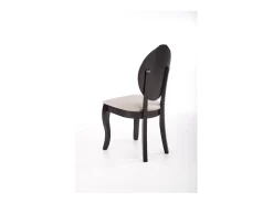 Silla medallón negra y beige en madera de Louis
