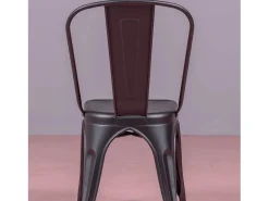 Silla metálica en acero de estilo industrial - Bistro - Negro