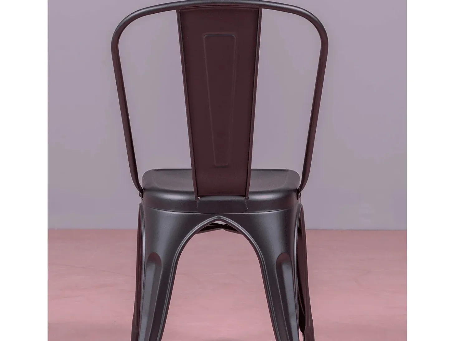 Silla metálica en acero de estilo industrial - Bistro - Negro