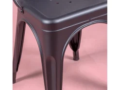 Silla metálica en acero de estilo industrial - Bistro - Negro