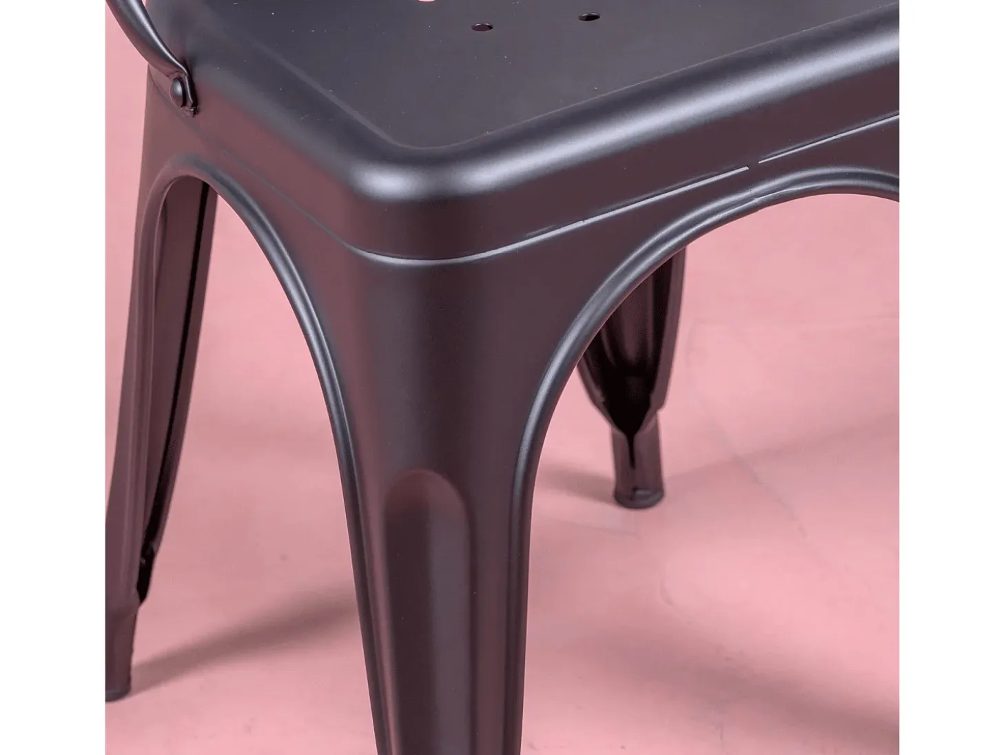 Silla metálica en acero de estilo industrial - Bistro - Negro