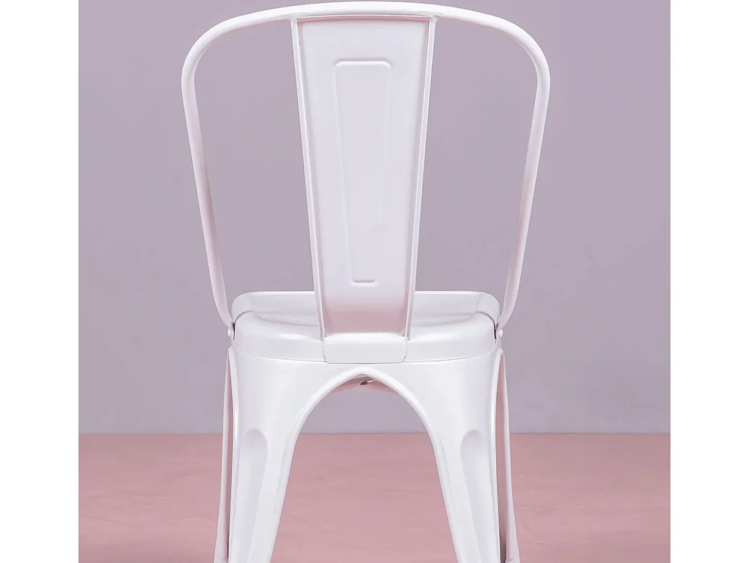 Silla metálica en acero de estilo industrial - Bistro - Blanco
