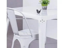 Silla metálica en acero de estilo industrial - Bistro - Blanco