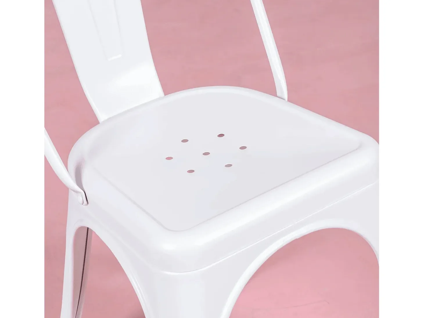 Silla metálica en acero de estilo industrial - Bistro - Blanco