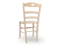 Silla modelo Loris en madera cruda para pintar con asiento de madera maciza