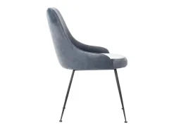 Silla moderna acolchada "Alyssa" efecto terciopelo gris agua 49,5x48,5 cm 80h
