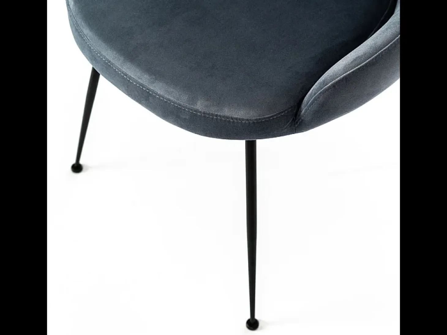 Silla moderna acolchada "Alyssa" efecto terciopelo gris agua 49,5x48,5 cm 80h