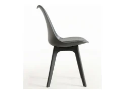 Silla moderna Arko de polipropileno y cojín de asiento de piel sintética gris oscuro
