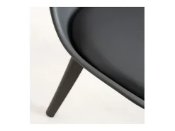 Silla moderna Arko de polipropileno y cojín de asiento de piel sintética gris oscuro