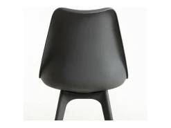 Silla moderna Arko de polipropileno y cojín de asiento de piel sintética gris oscuro