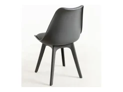 Silla moderna Arko de polipropileno y cojín de asiento de piel sintética gris oscuro