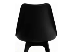 Silla moderna Arko de polipropileno y cojín de asiento de piel sintética negra