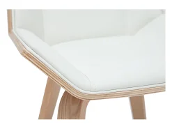 Silla moderna blanca y madera clara MELKIOR