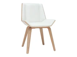 Silla moderna blanca y madera clara MELKIOR