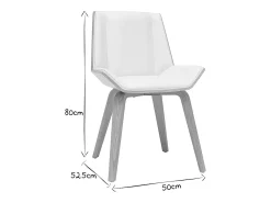 Silla moderna blanca y madera clara MELKIOR