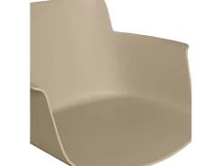 Silla moderna con reposabrazos en polipropileno y metal Kova-Color ribete verde crudo