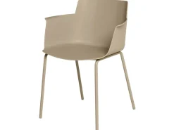 Silla moderna con reposabrazos en polipropileno y metal Kova-Color Verde almendra