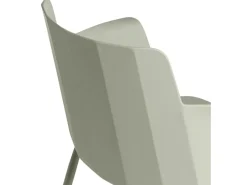 Silla moderna con reposabrazos en polipropileno y metal Kova-Color Verde almendra