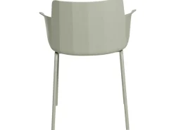 Silla moderna con reposabrazos en polipropileno y metal Kova-Color Verde almendra